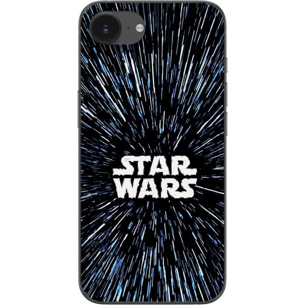 Kompatibel Mobilcover til Apple iPhone 16e Star Wars-logo med hyperspace-stjerner i ikonisk sci-fi-design sort