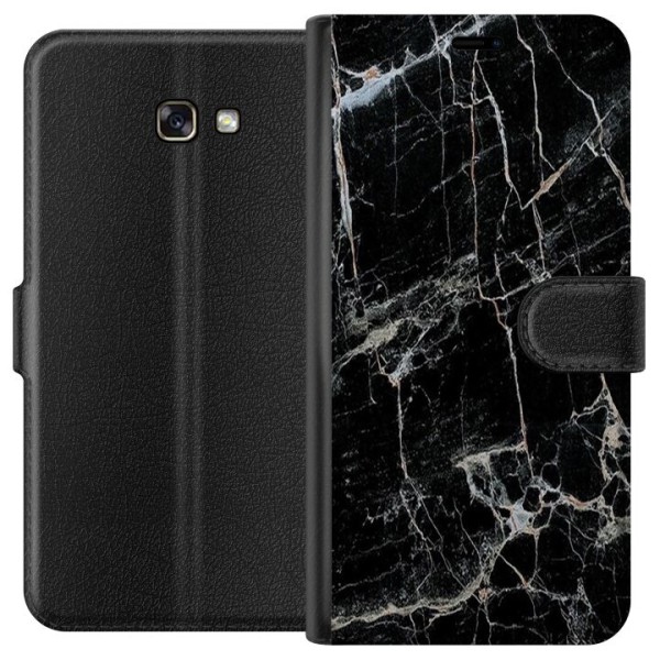 Samsung Galaxy A3 (2017) Lompakkokotelo Musta marmori