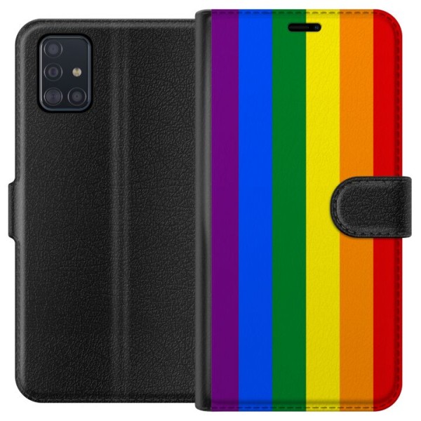 Samsung Galaxy A51 Lompakkokotelo Pride Flagga