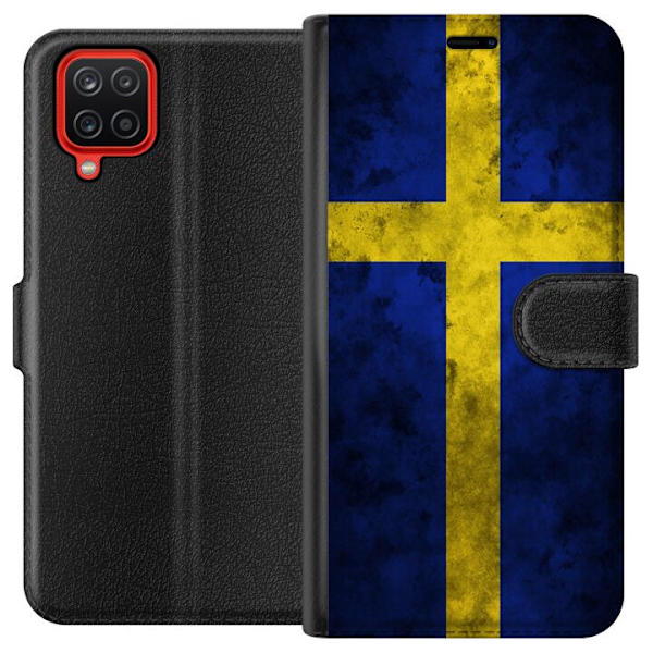 Samsung Galaxy A12 Tegnebogsetui Sverige Flag