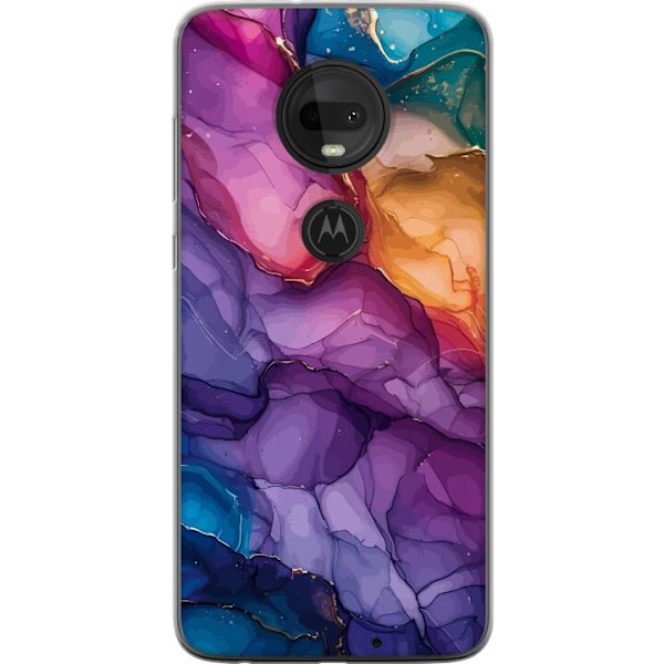 Motorola Moto G7 Gennemsigtig cover Farverige stenar