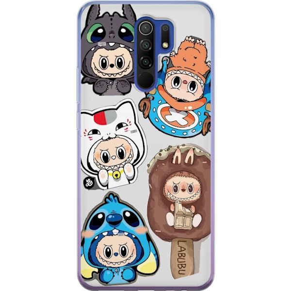 Xiaomi Redmi 9 Gjennomsiktig deksel Labubu figure samling - Pop Mart Labubu The Monsters i fargerik design