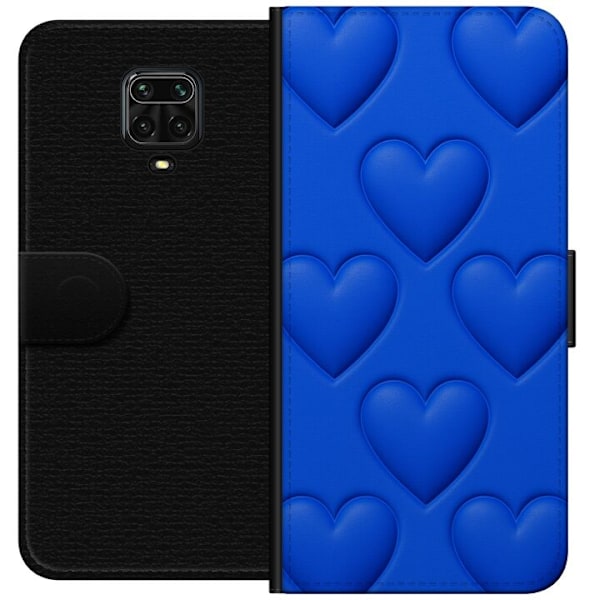 Xiaomi Redmi Note 9 Pro Tegnebogsetui Blå Hjerter