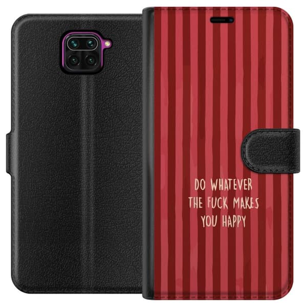 Kompatibel Tegnebogsetui til Xiaomi Redmi Note 9 Gör det som gör dig glad rød