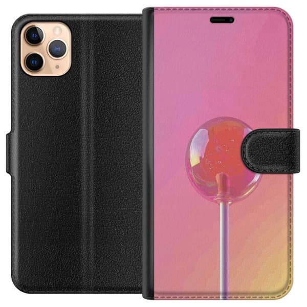 Kompatibel Tegnebogsetui til Apple iPhone 11 Pro Max Blank lyserød pinde mod blød pastelbaggrund pink