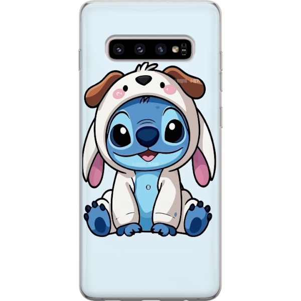 Samsung Galaxy S10+ Läpinäkyvä kuori Stitch Koirapuku Lilo & Stitch Disney Hauska Design Sininen Avaruusolento Sarjakuva Hahmo Suosittu Lapsille Su