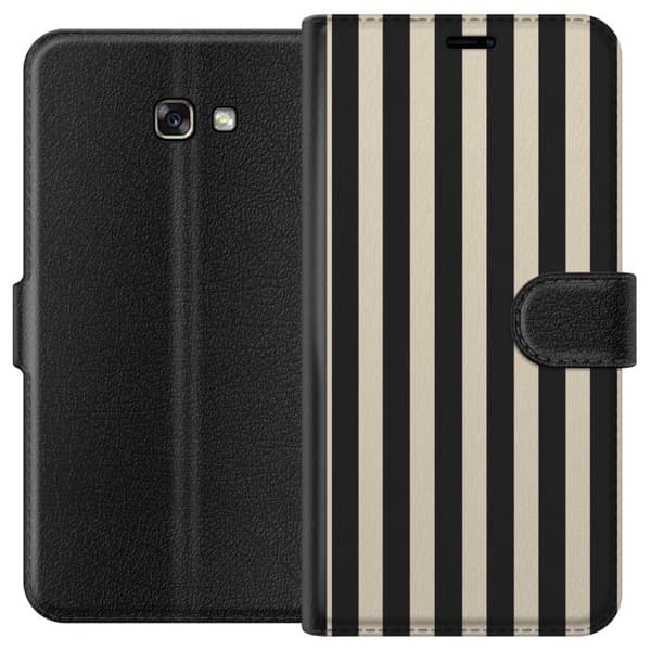 Kompatibel Tegnebogsetui til Samsung Galaxy A3 (2017) Sortbeige striber sort