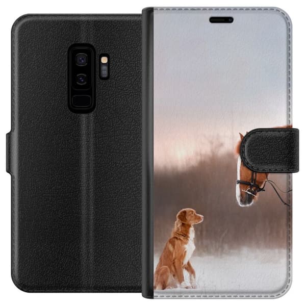 Kompatibel Tegnebogsetui til Samsung Galaxy S9+ Hest & Hund