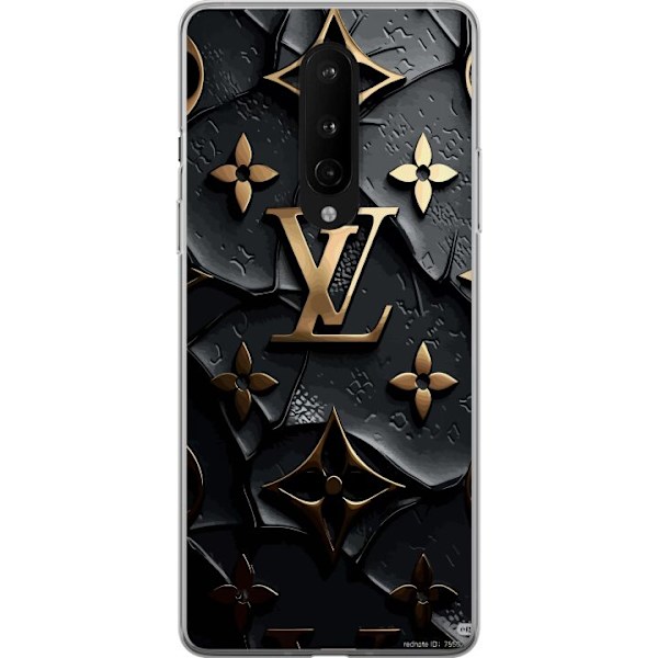 OnePlus 8 Genomskinligt Skal Louis Vuitton Dark Mode Design Svart Lyx Stil Fashion Populärt Grafiskt Mönster Modeikon Lyxmärke