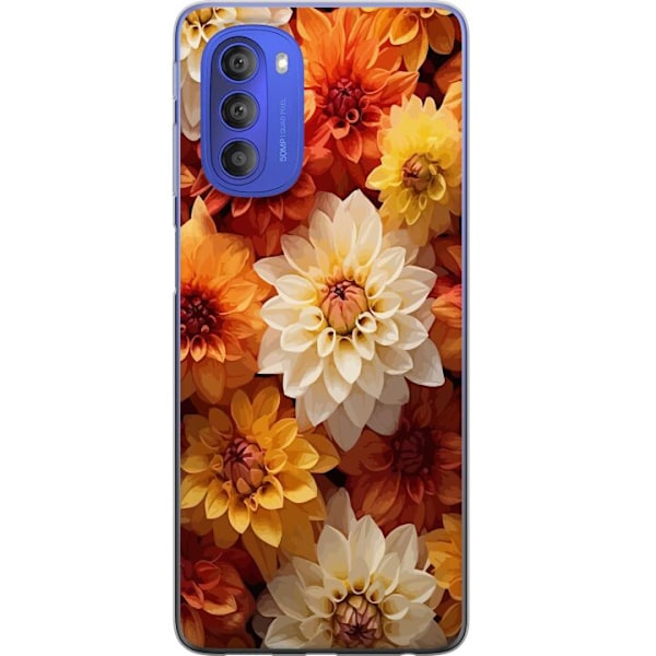 Motorola Moto G51 5G Genomskinligt Skal Blommor Orange