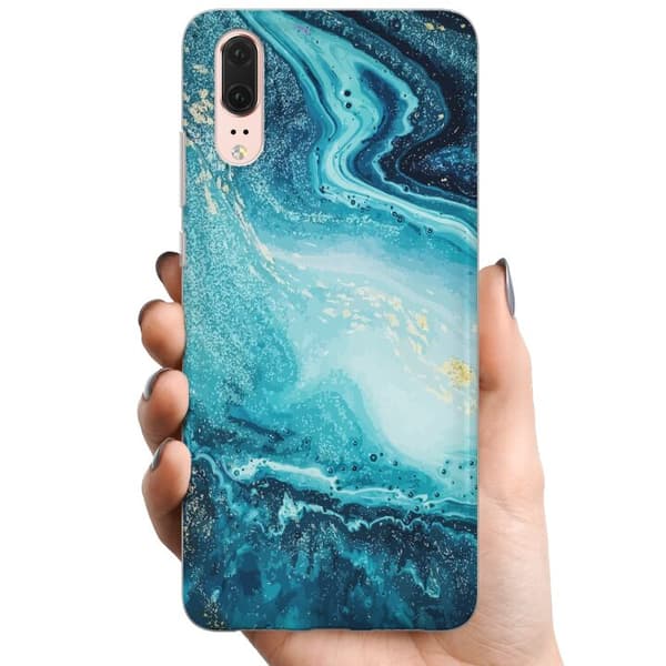 Kompatibelt Mobildeksel til Huawei P20 Marmor