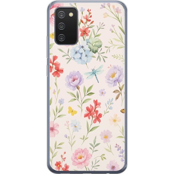 Samsung Galaxy A02s Genomskinligt Skal Blommor