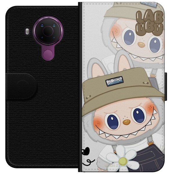 Nokia 5.4 Tegnebogsetui Labubu Minimal Mood - Enkel og stilren