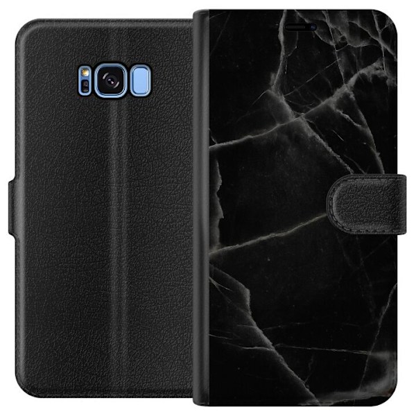 Samsung Galaxy S8 Plånboksfodral Svart marmor