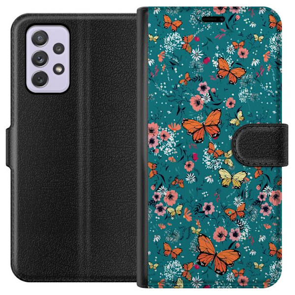Samsung Galaxy A52s 5G Plånboksfodral Fjärillar och blommor