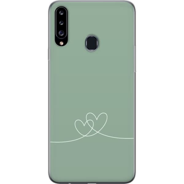 Kompatibelt Mobildeksel til Samsung Galaxy A20s Grønt Hjerte