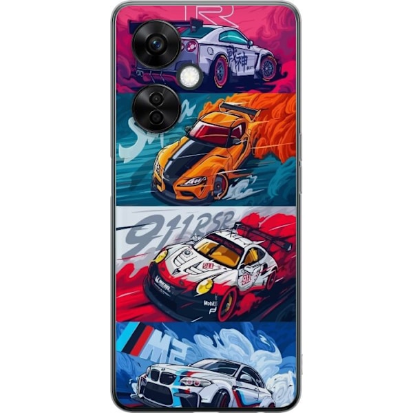 OnePlus Nord CE 3 Lite Läpinäkyvä kuori Nopeat Autot - Piir
