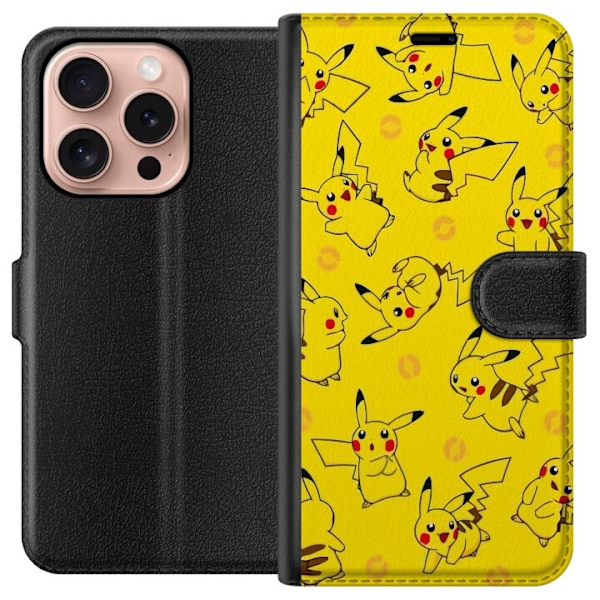 Apple iPhone 16 Pro Lompakkokotelo Pikachu