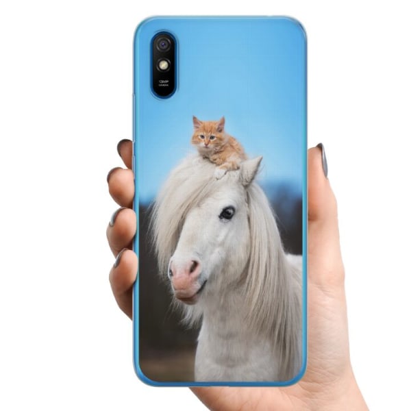 Xiaomi Redmi 9A TPU Mobildeksel Hest & Katt