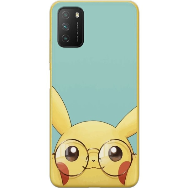 Xiaomi Poco M3  Läpinäkyvä kuori Pikachu lasit