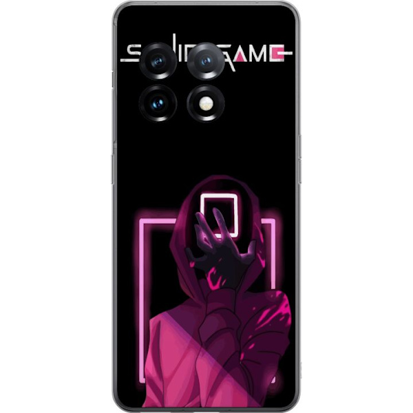 OnePlus 11R Genomskinligt Skal Squid Game Tema Populär Serie Motiv Grafiskt Ikoniskt Design Asiatisk Popkultur Spänning Drama