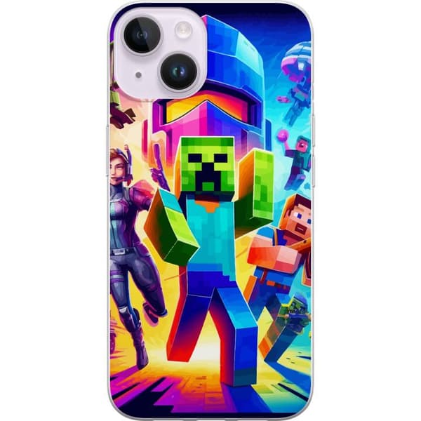Kompatibelt Mobildeksel til Apple iPhone 14 Fortnite vs Minecraft