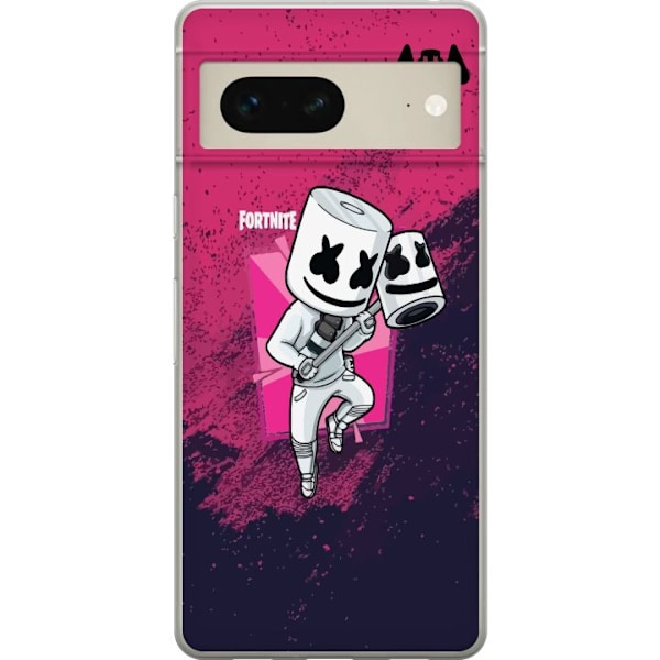 Google Pixel 7 Läpinäkyvä kuori Marshmello Fortnite Skin Emote Gaming DJ Hahmo Suosittu Aihe Lapsi Nuori Trendi