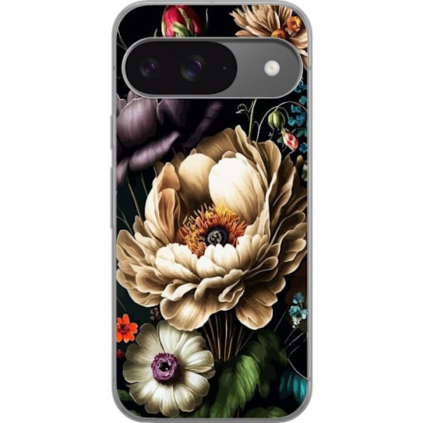 Google Pixel 9 Gennemsigtig cover Blomster