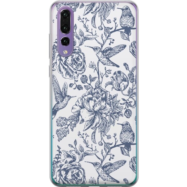 Huawei P20 Pro Gennemsigtig cover Blomster & Fugle - Romantisk