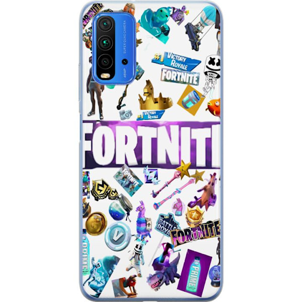 Xiaomi Redmi 9T Läpinäkyvä kuori Fortnite