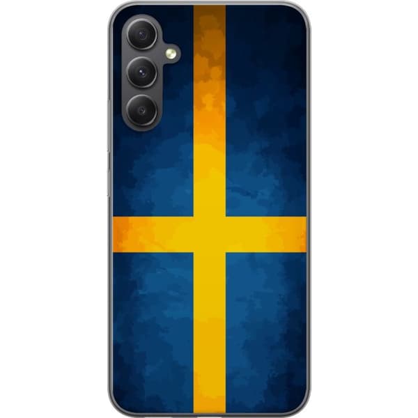 Kompatibelt Mobildeksel til Samsung Galaxy A35 Svenska flaggan blå