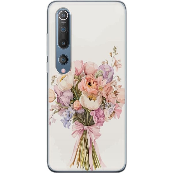 Xiaomi Mi 10 5G Genomskinligt Skal Mobilskal med färgglad blombukett i romantisk stil