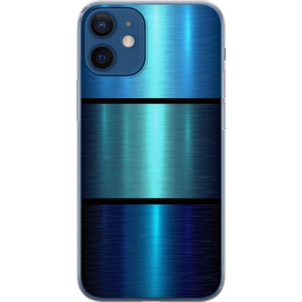 Apple iPhone 12  Gennemsigtig cover Blå Metallic Striber