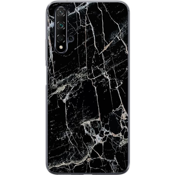 Huawei nova 5T Gjennomsiktig deksel Marmor Svart