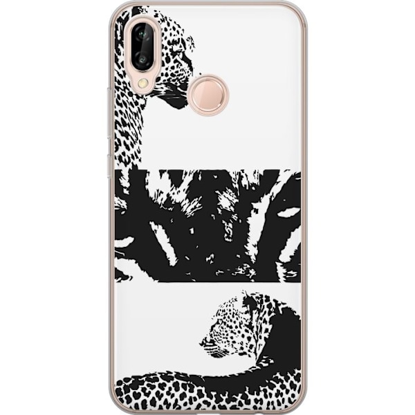 Huawei P20 lite Läpinäkyvä kuori Leopard Faces