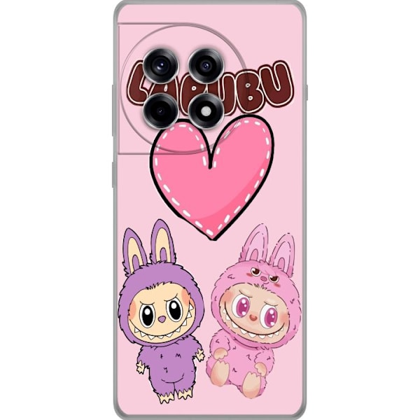 OnePlus 12R Läpinäkyvä kuori Labubu Pink Monster