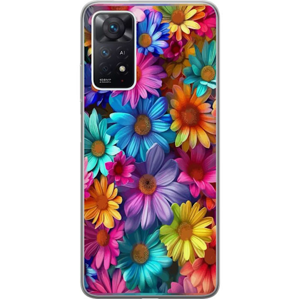 Xiaomi Redmi Note 11 Pro Genomskinligt Skal Gerbera Blommor Färgglad Dekor Blommotiv Populärt Heminredning Färg Rik Väggkonst Design