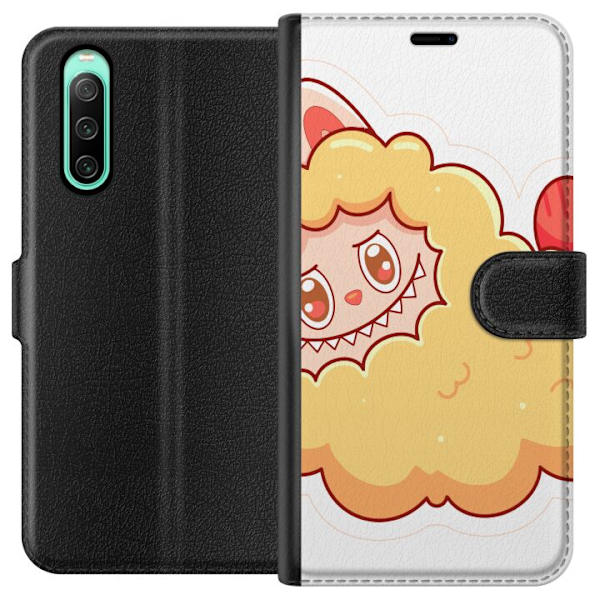 Sony Xperia 10 IV Lompakkokotelo Labubu Pesukarhu Pop Mart Hahmo Keräilyesine Söpö Suunnittelu Suosittu Teema Taideteos Leikkisarja