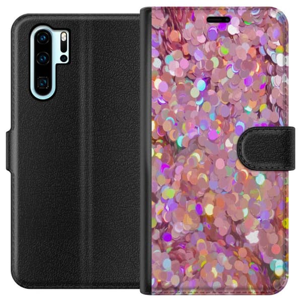 Kompatibelt Lommeboketui til Huawei P30 Pro Rosa Glitter