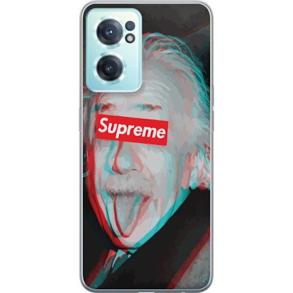 OnePlus Nord CE 2 5G Genomskinligt Skal Supreme Albert Einstein 3D Motiv Streetwear Design Populär Vetenskap Ikoniskt Grafiskt Urban Art
