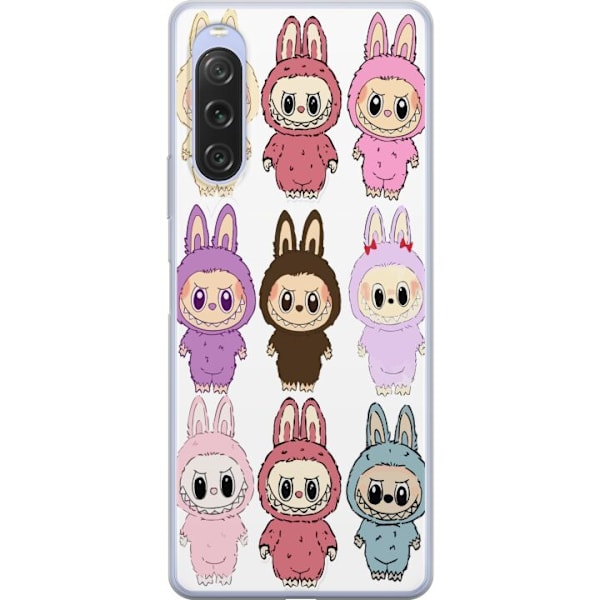 Sony Xperia 10 V Genomskinligt Skal Labubu Pink Monster – Po