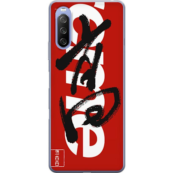 Sony Xperia 10 III Läpinäkyvä kuori Supreme Punainen Graffiti Katupukeutuminen Suunnittelu Muotikuvake Trendikäs Graffiti Kuviointi Suosittu Urbaa