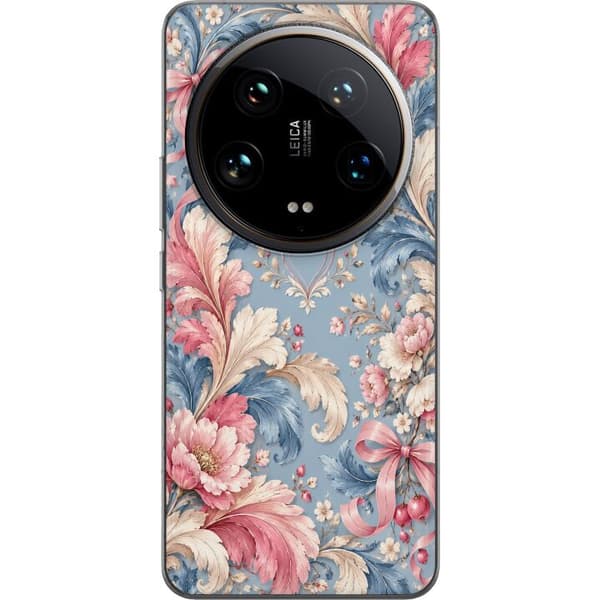 Kompatibel Mobilcover til Xiaomi 14 Ultra Blomsterornament blå