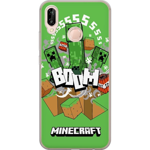 Huawei P20 lite Genomskinligt Skal Minecraft Boom