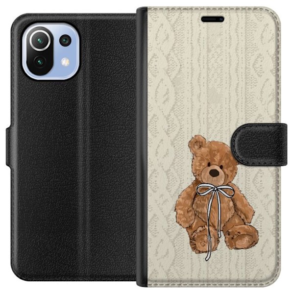 Xiaomi Mi 11 Lite Plånboksfodral Liten Nalle – klassisk nalle i enkel design