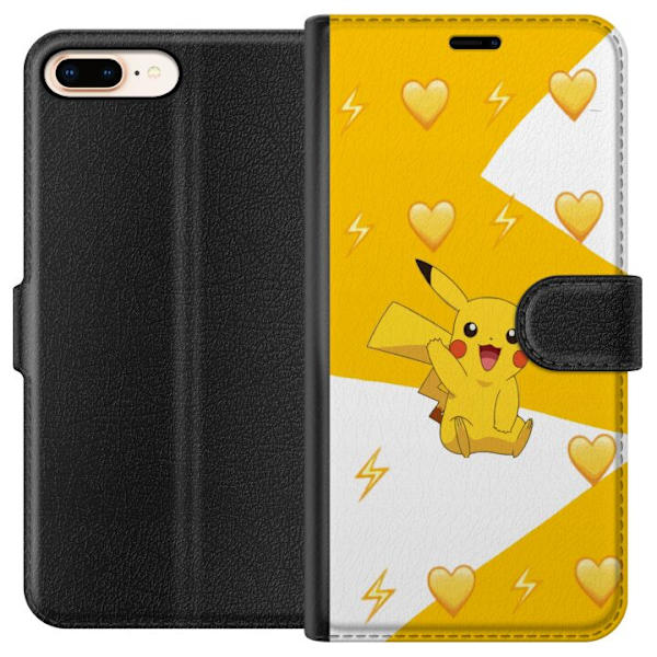 Apple iPhone 7 Plus Plånboksfodral Pikachu Pokémon Gaming Figur Spelmotiv Populär Ikon Tecknad Serie Pokémon GO Barnklassiker