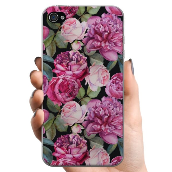 Apple iPhone 4 TPU Mobilcover Blomster