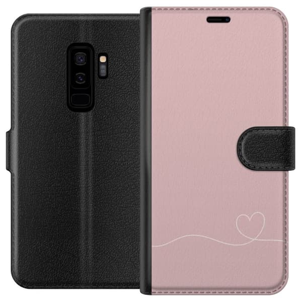 Kompatibel Tegnebogsetui til Samsung Galaxy S9+ Lyserød Hjerne Design