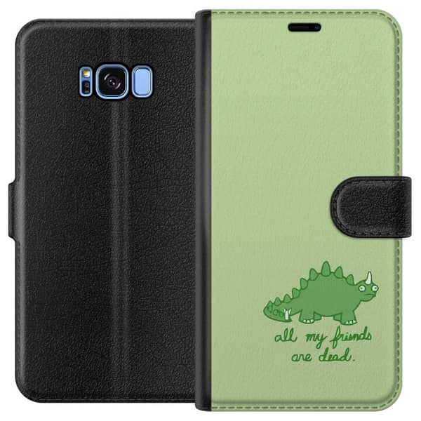 Kompatibelt Plånboksfodral till Samsung Galaxy S8 Dinosaurier