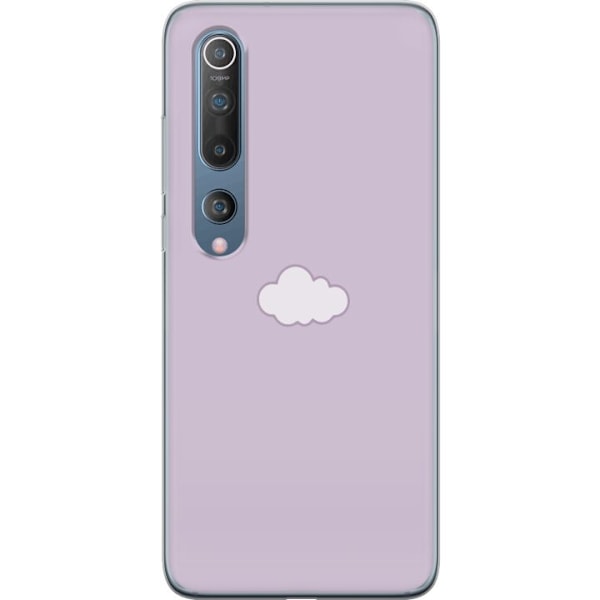 Xiaomi Mi 10 5G Genomskinligt Skal Lila Moln – minimalistiskt moln på lila bakgrund